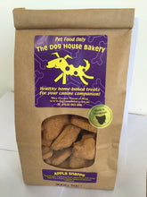 Load image into Gallery viewer, Fresh organic Tasmanian apple juice from the Huon Valley in Tasmania in a healthy treat !  Dogs often love to munch on apples and this treat uses fresh organic Tasmanian apple juice with a touch of Tasmanian Leatherwood honey. A special treat in the shape of an apple your dog will love !