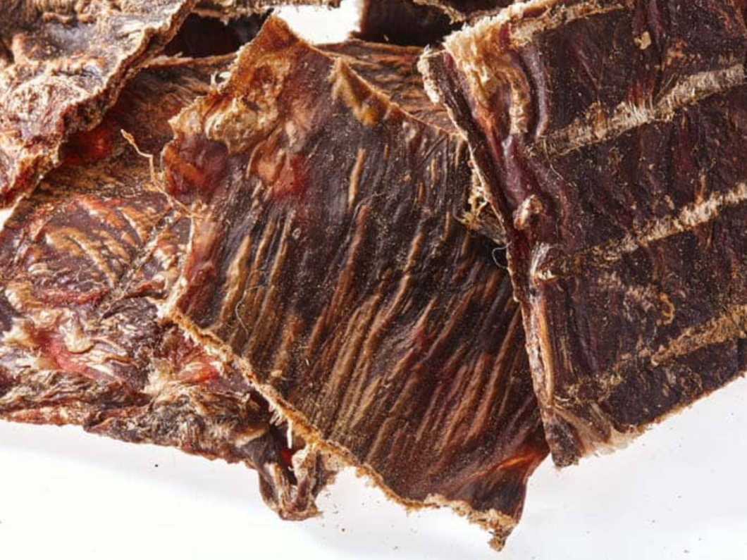 Kangaroo jerky low fat ideal for all dogs and with pancreatitis 