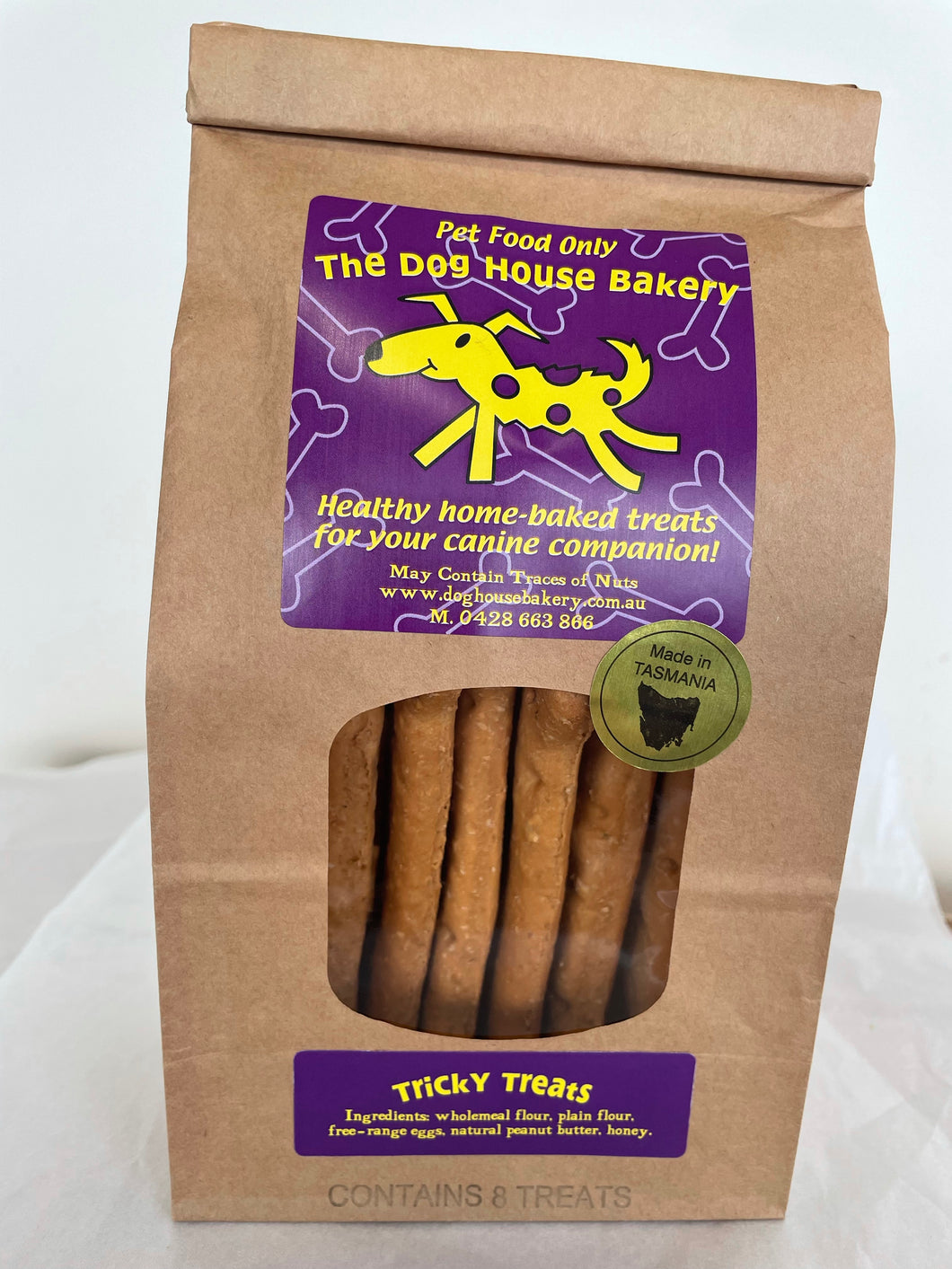 Dogs love this treat with raw Australian peanut butter and Tasmanian Leatherwood honey !